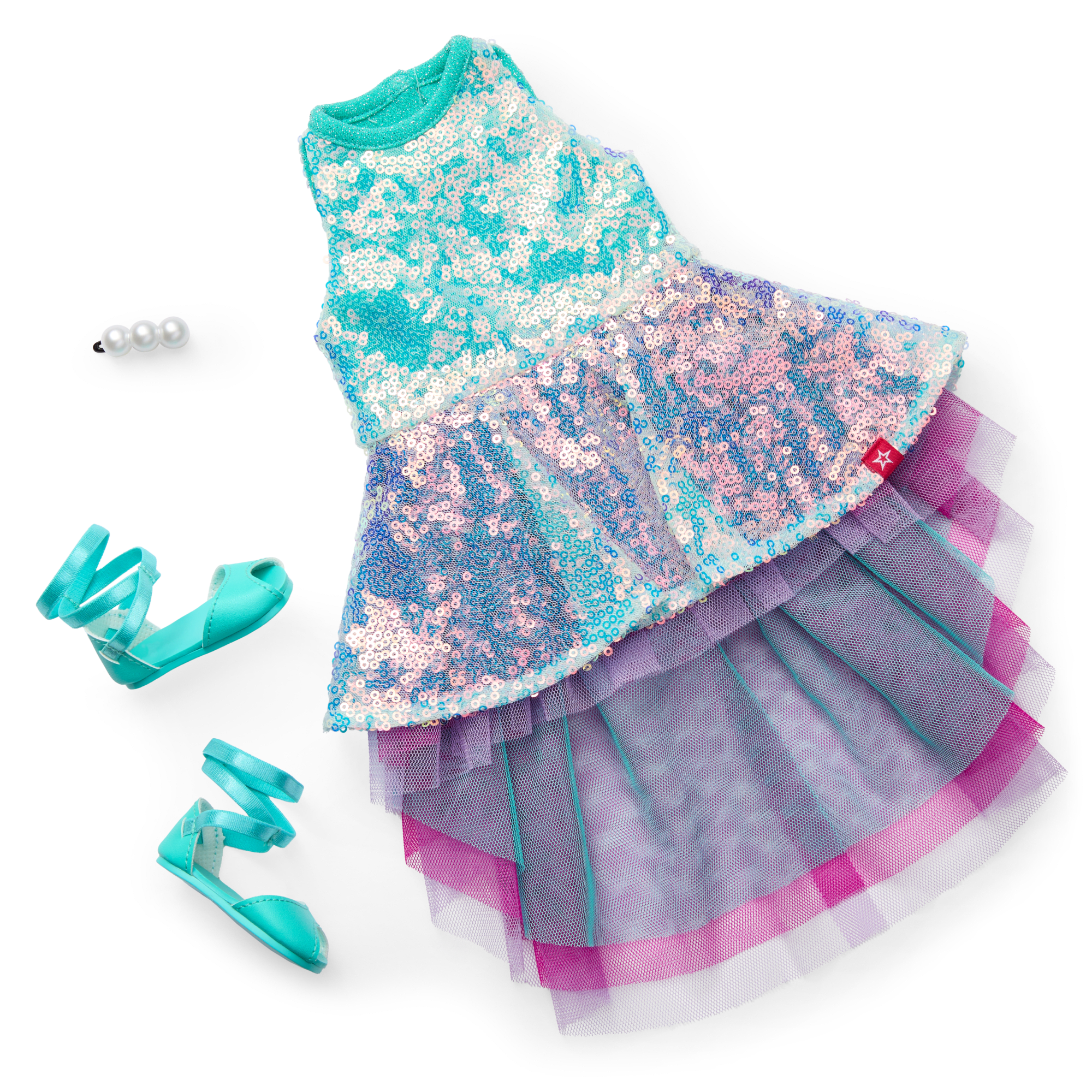 Glam Shimmering Ocean Outfit & Shimmering Sea Turtle Backpack & Accessory Set Bundle - Image 2