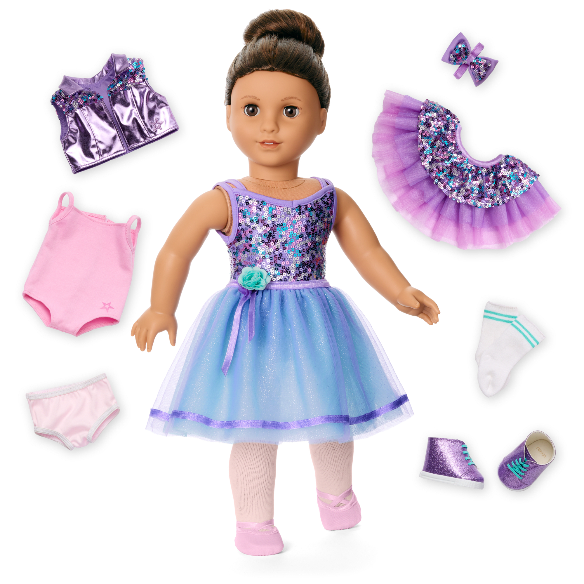 Truly Me #117 Doll & Dance All Day Set With Wavy Dark-Brown Hair