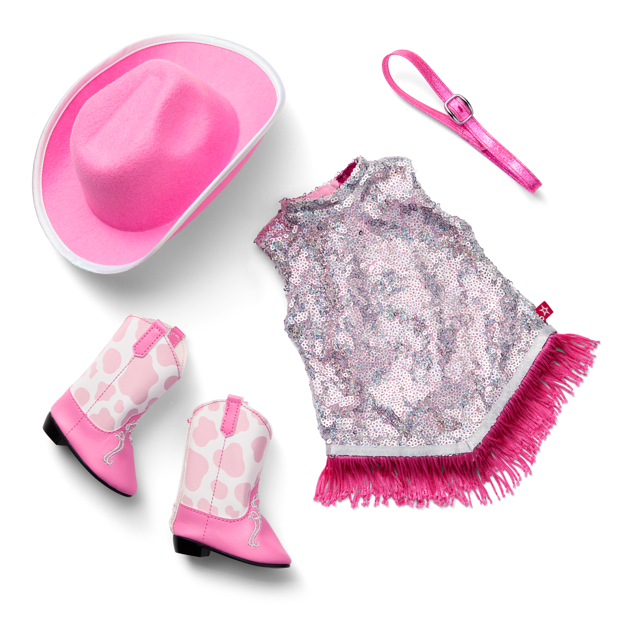 Glam Pink Cowgirl Outfit For 18-Inch Dolls - Image 4