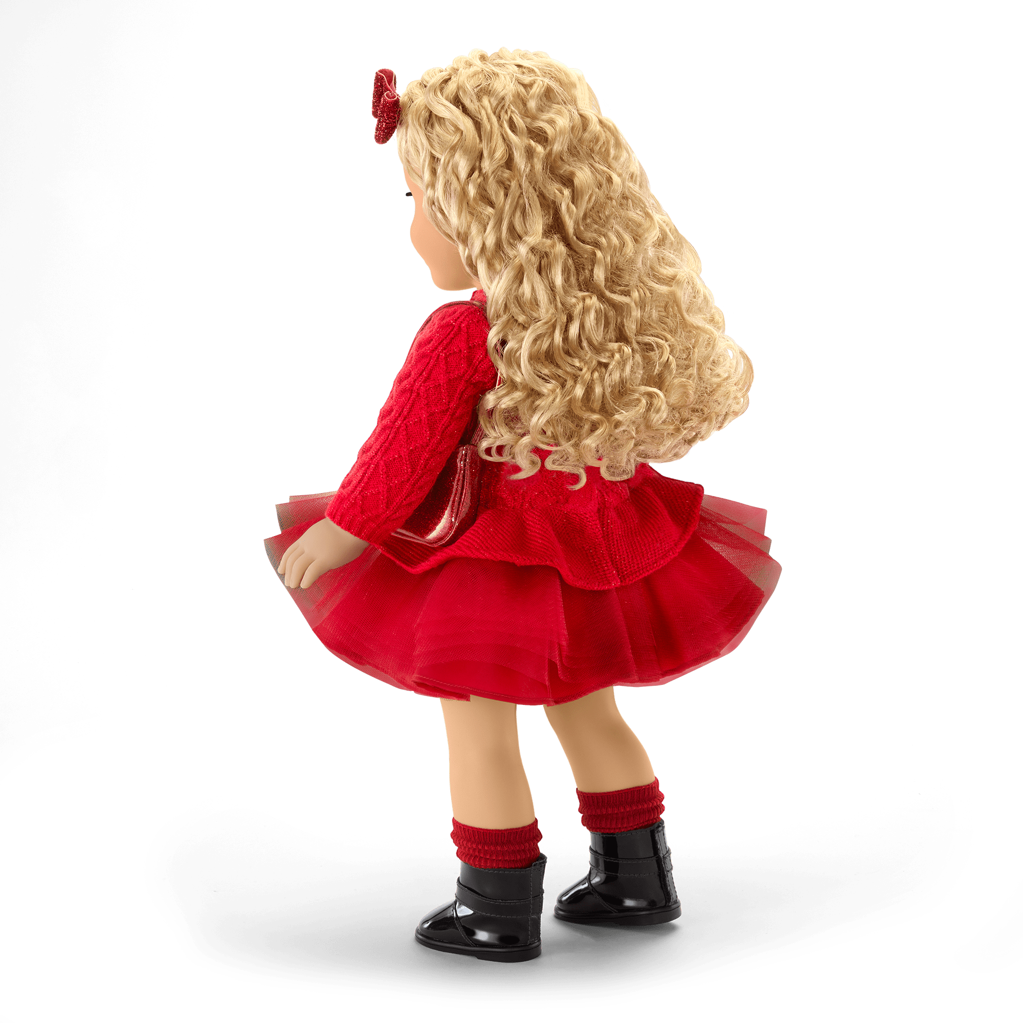 American Girl X Something Navy Crimson Sparkle Sweater Dress For 18-Inch Dolls - Image 3