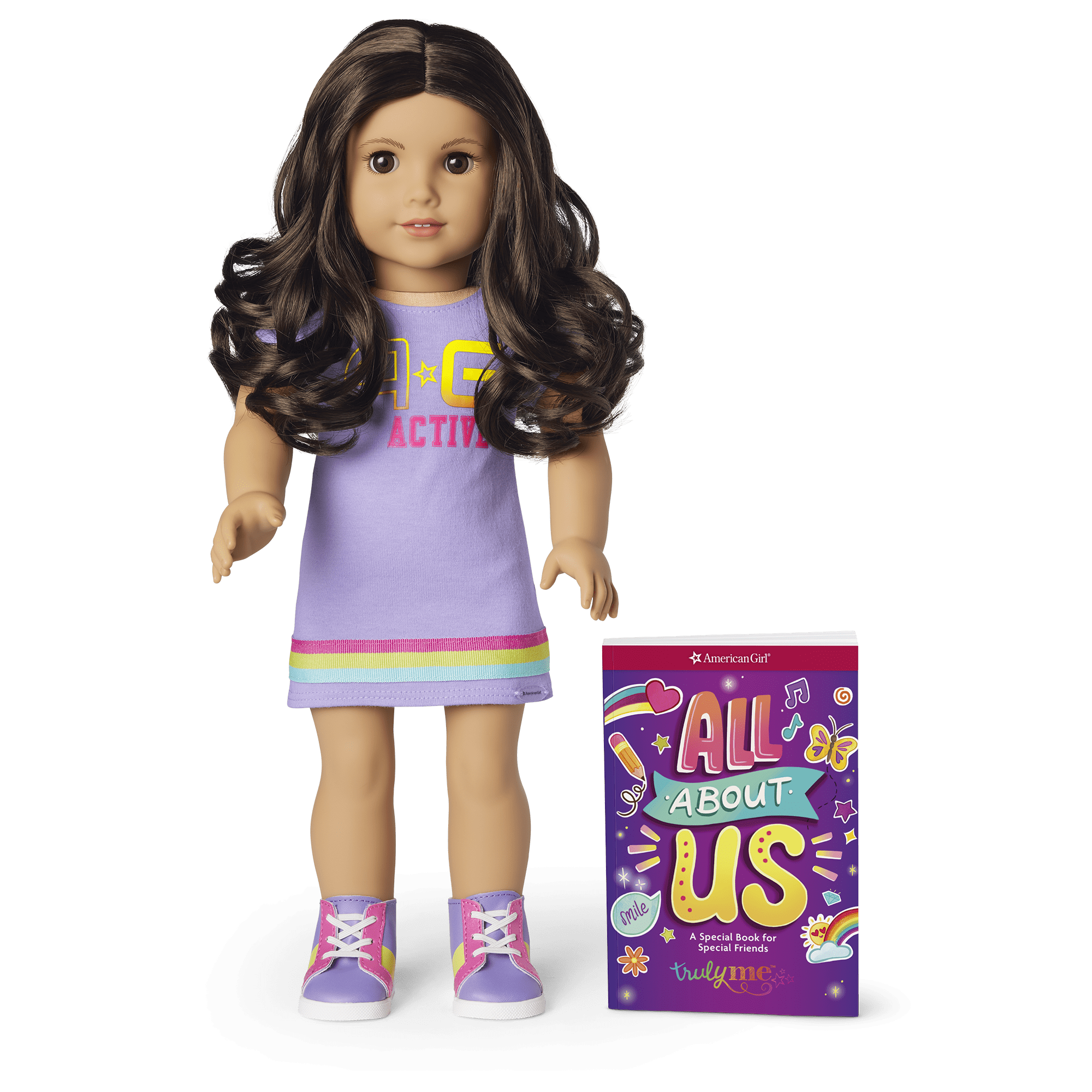 Truly Me 18-Inch Doll #121 With Curly Dark-Brown Hair