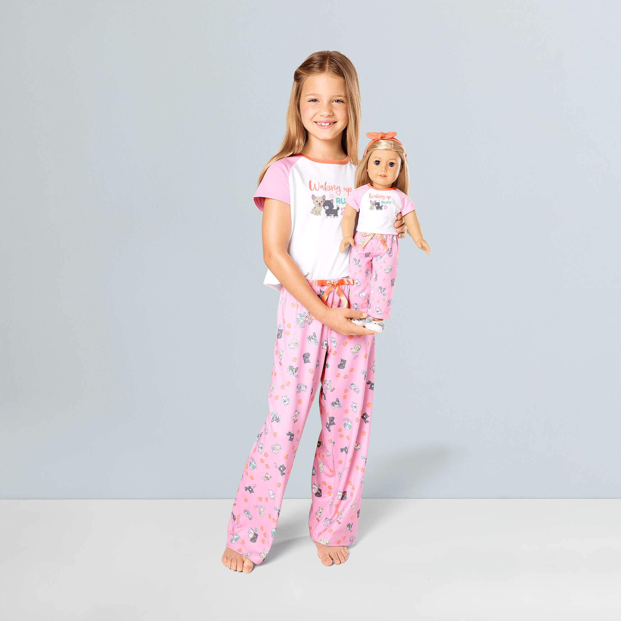 Waking Up Is Ruff Pjs For Girls & 18-Inch Dolls - Image 2