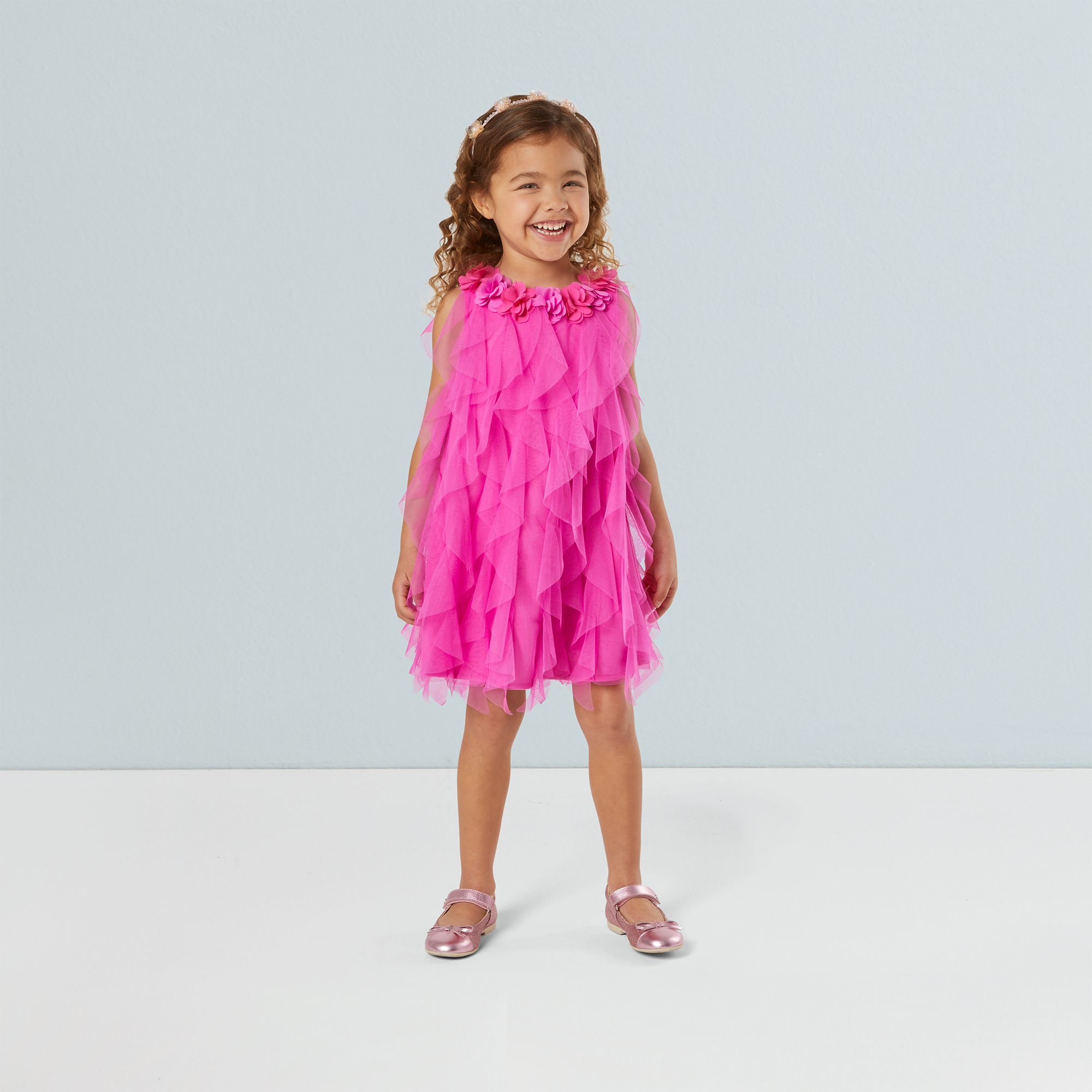 Party-Pink Birthday Dress For Little Girls (Bitty Baby) - Image 2