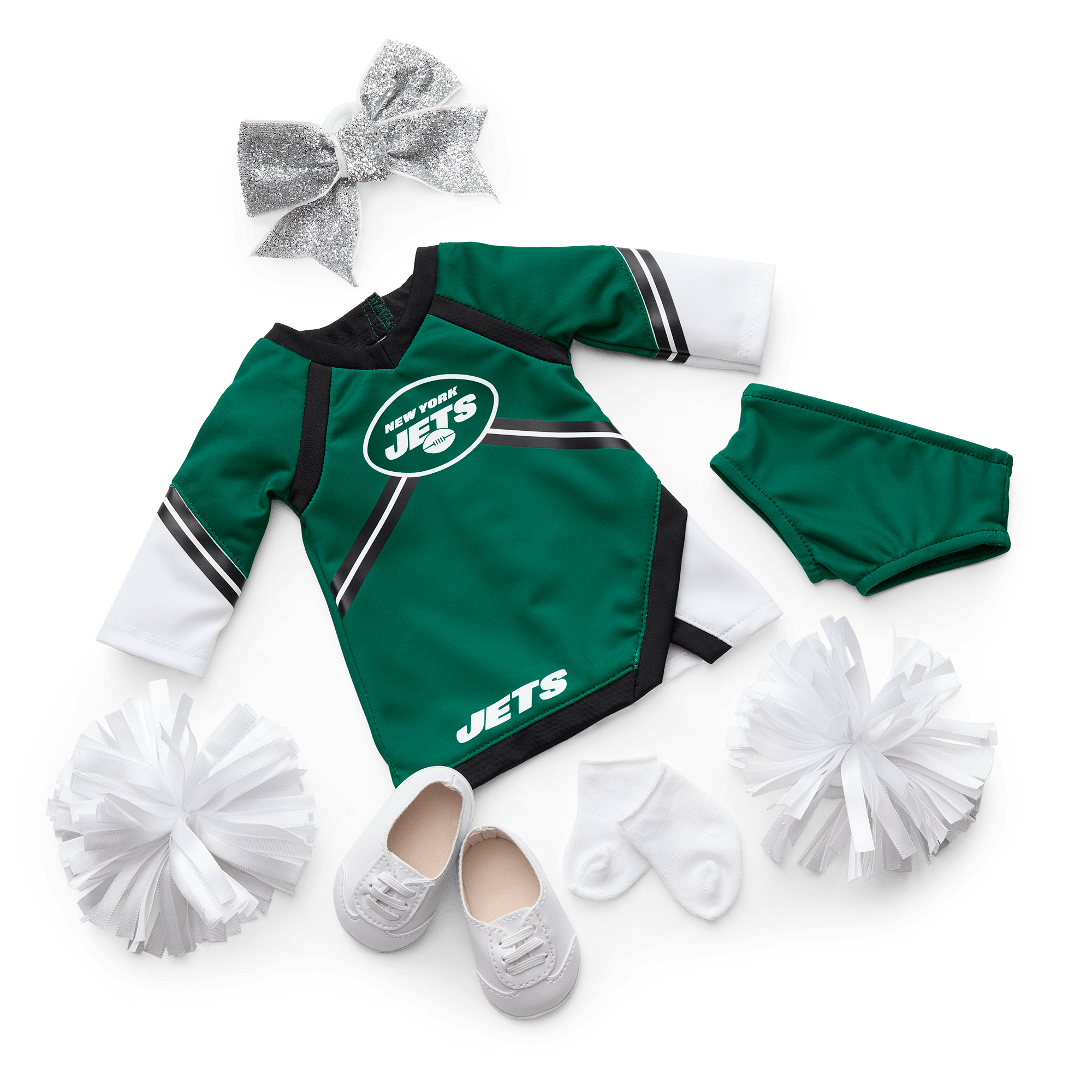 American Girl X Nfl New York Jets Cheer Uniform For 18-Inch Dolls