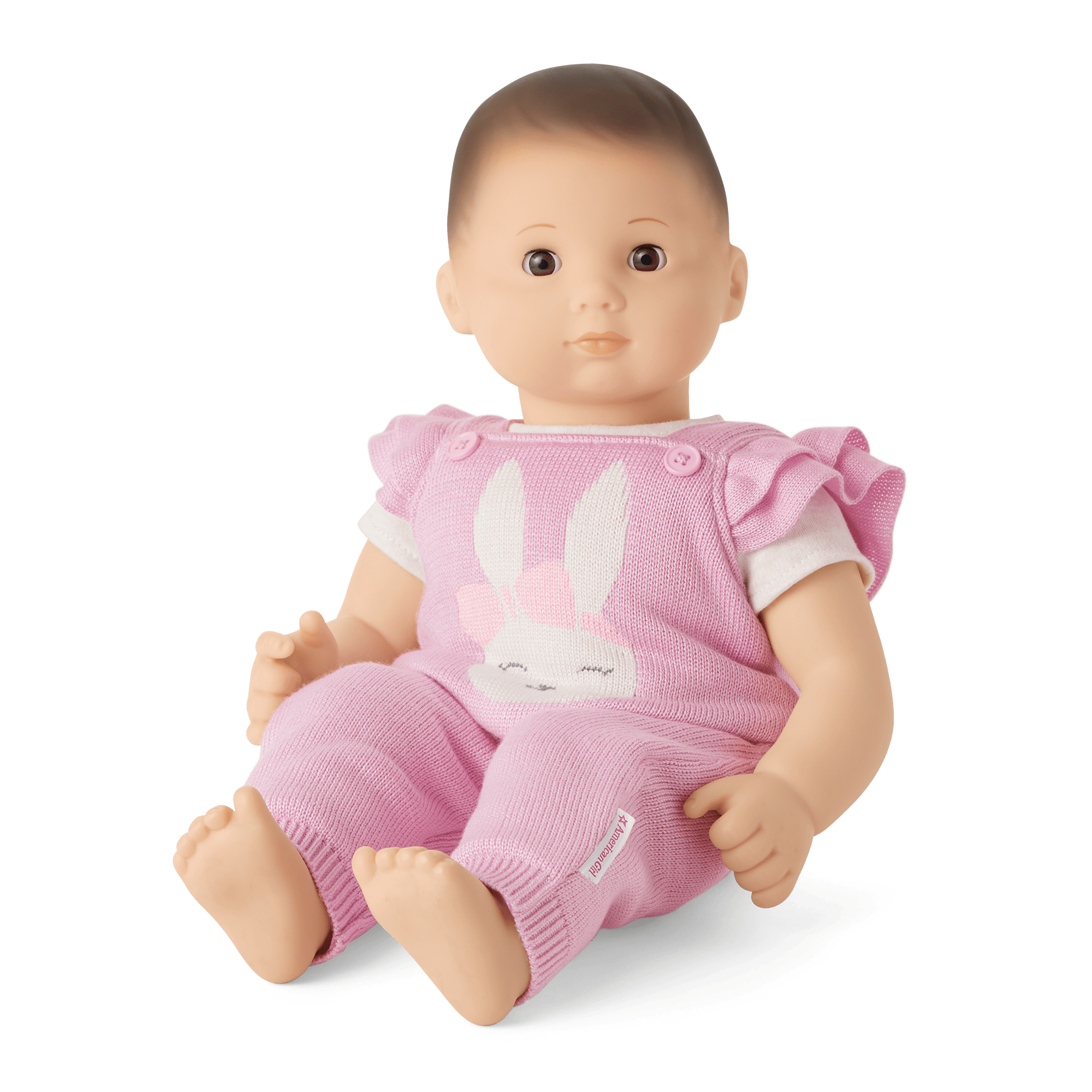 Pink Bunny Overalls Set For Bitty Baby Dolls - Image 2