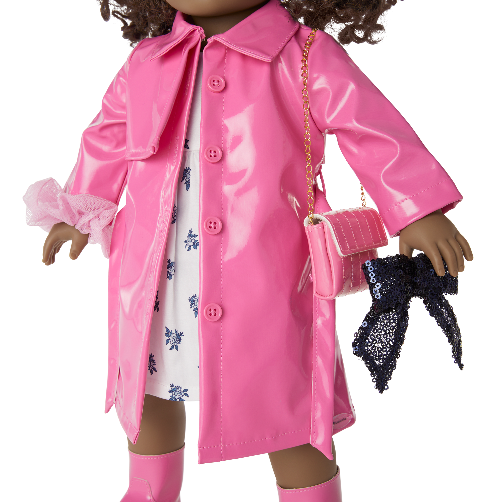 American Girl X Something Navy Perfectly Pink Trench For 18-Inch Dolls - Image 5